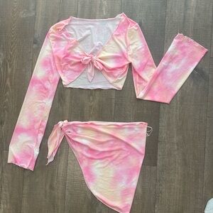 Pink Tie-Dye Two-Piece Set